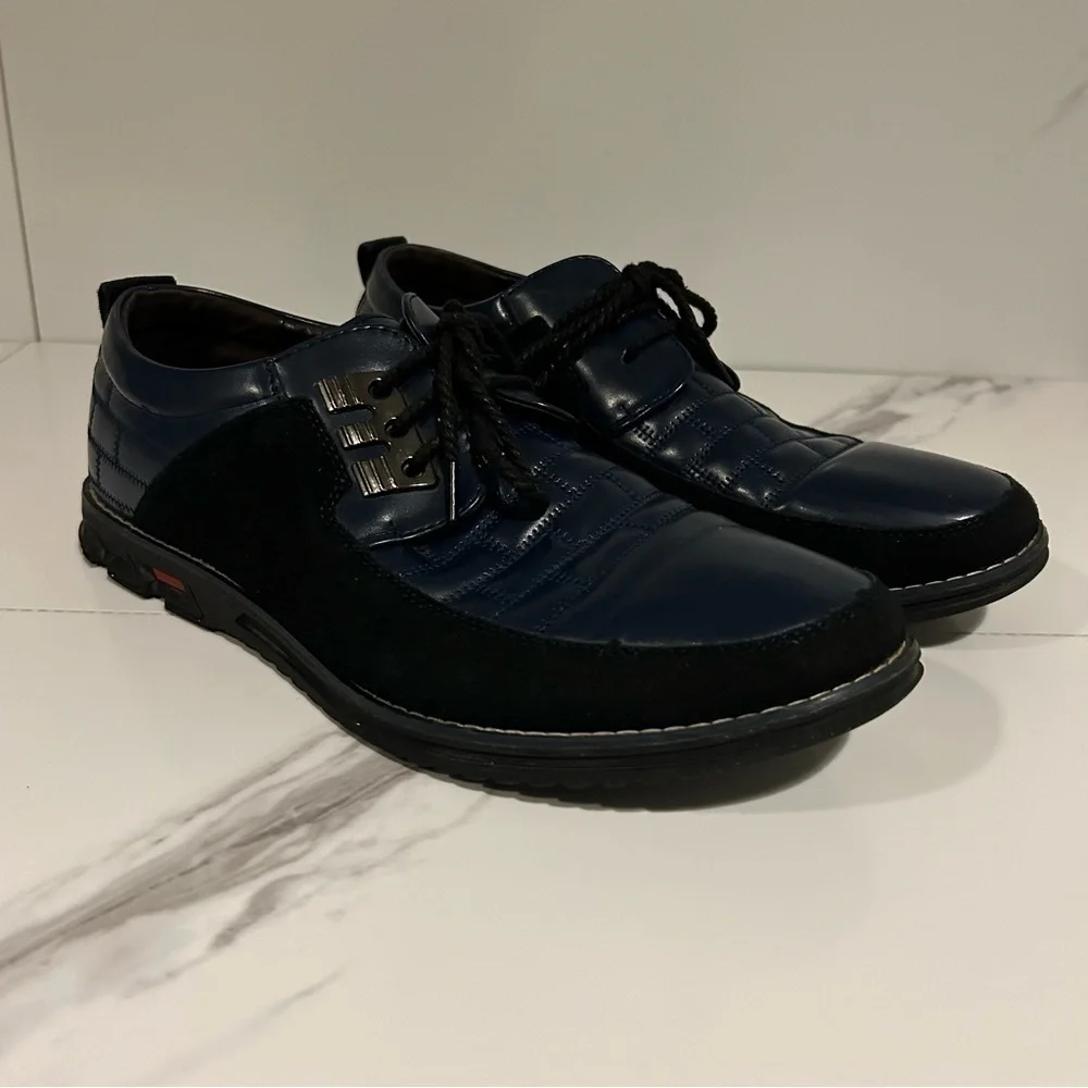 Gatsby Genuine Leather Orthopaedic Blue Oxfords Size 11.5 (45)